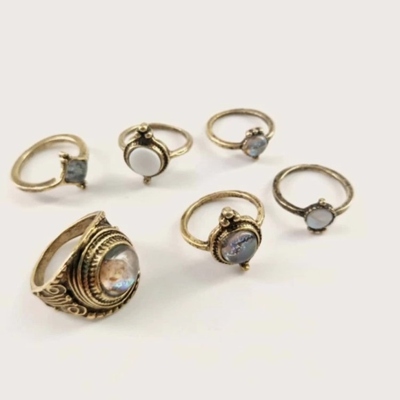 💕3/$30 6pc Vintage Geometric Midi Ring Set - Picture 3 of 4
